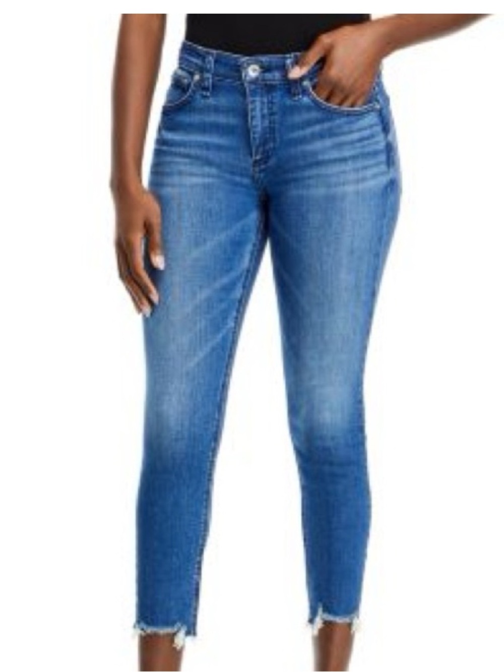 Rag and Bone Cate Mid rise ankle skinny w/frayed hem- worn about 8 times. 225 re